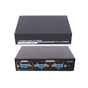 VGA Manual 200HZ 1920x1440 Switch Box Splitter 2 puertos Audio Video 1 en 2 Out Switcher Monitor para duplicación de pantalla de proyector