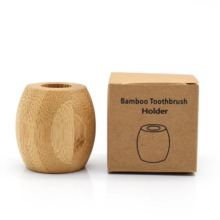 Soporte portátil de madera de bambú para cepillo de dientes, respetuoso con el medio ambiente, para viaje
