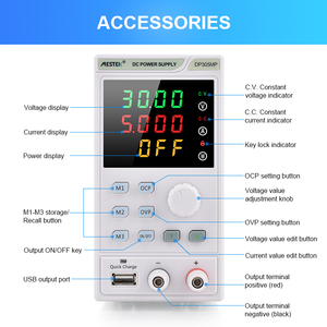 Mestek-fuente de alimentación de cuatro dígitos, fuente de alimentación de 30V, 5A, con carga rápida USB, pantalla LCD HD, portátil - Product Image 6