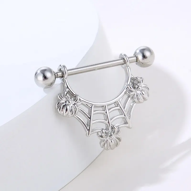 Qianyou cristal pezón anillo pezón Piercing joyería Sexy mujer pezón anillos cubierta cuerpo Piercing Bar 14G