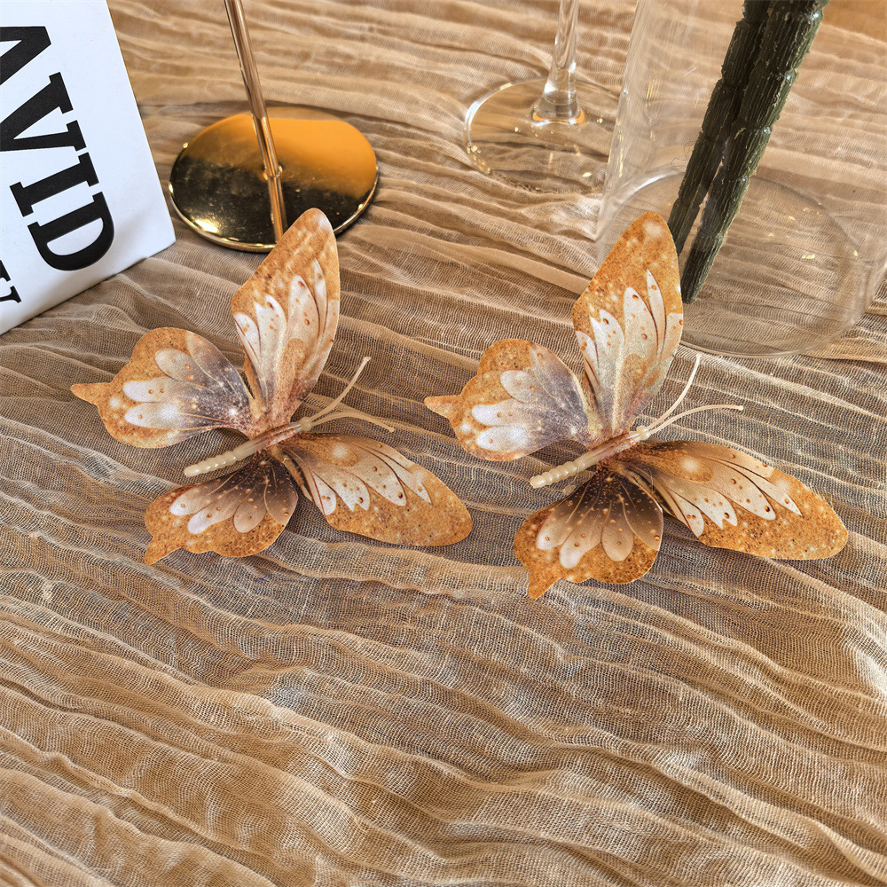 Dead leaves yellow butterfly shoe clip a pair