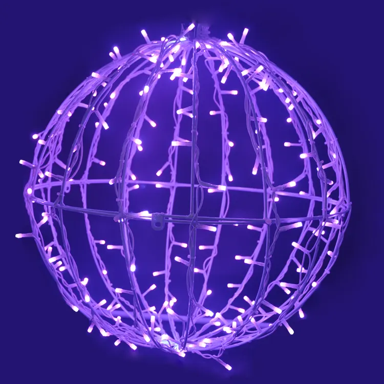 LED Big Christmas Lighted ลูกบอลทรงกลม Decor สวนกลางแจ้ง3d Big Round Globe Street Ball Motif Light