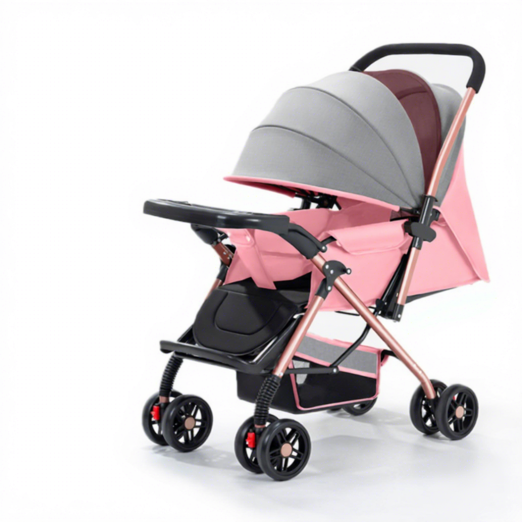 Poussoir bidirectionnel de luxe avec plateau rose