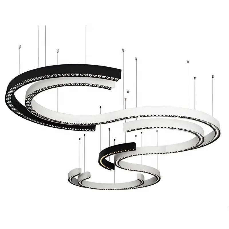 Lámpara larga de una línea Luz de rejilla de oficina arriba y abajo Barra de cable de oficina Luz de mesa Candelabros y luces colgantes