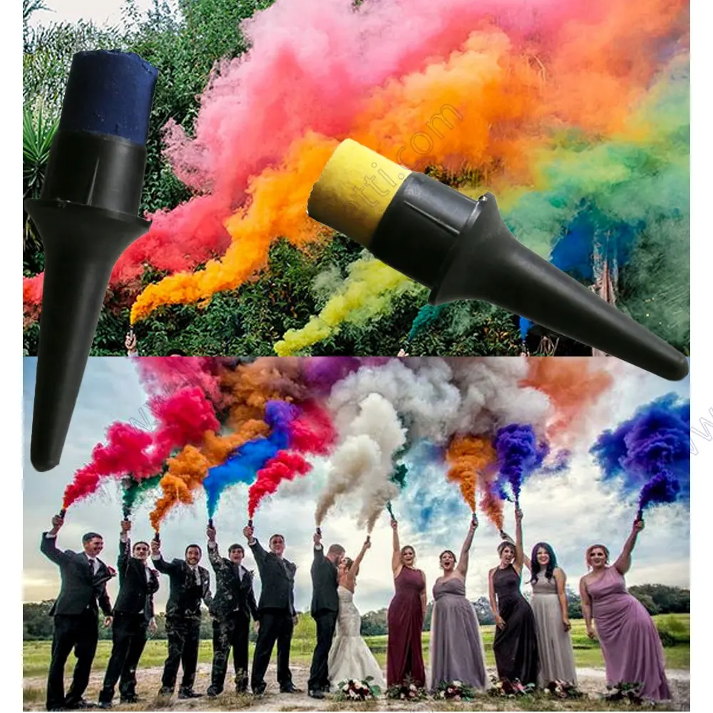 Foto di nozze regalo rosso fuochi d'artificio colorato effetto nebbia spettacolo aiuto fotografico giocattolo fai da te bastone Spray Sos segnale tubo fumo di colore diurno