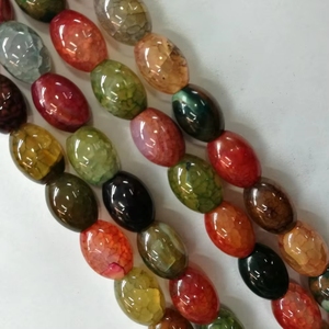 Oval şekil renkli doğa taş boyalı renk akik boncuk strand özel sipariş kabul - Product Image 4
