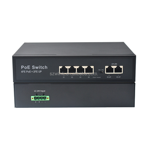 Wanglink 10/100Mbps interruptor PoE de 4 puertos DC 12V-24V entrada a 48V salida PoE soporte IEEE802.3 AF/AT para paneles solares Cámara IP - Product Image 1