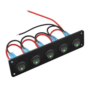 5 Gang Panel geçiş Dash 5 Pin ON/Off önceden kablolu Rocker anahtarı kırmızı aydınlatmalı anahtarı otomotiv araba tekne RV - Product Image 2