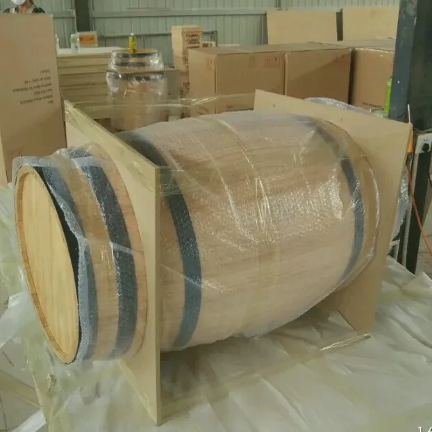 カスタマイズされた木製バーディスプレイキャビネット木製バレルテーブル大型木製ワインバレル
