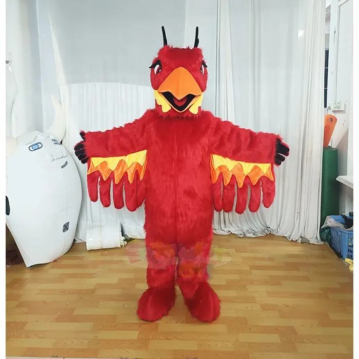 Professionnel personnalisé Cosplay Surprise poupée mignon personnage de dessin animé rouge Phoenix mascotte Costumes pour adultes