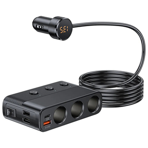 QC 3.0 USB PD Car <strong>Charger</strong> <strong>One</strong> to Three Cigarette Lighter Conversion Plug Type-C Phone Compatible 125W Output Power 5V/3A - Product Image 5