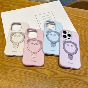 <strong>Panda</strong> <strong>Pattern</strong> 360&deg;Rotating Bracket Liquid Silicone Magnetic Suction Phone Case for iphone 13 14 15 16 Promax Anti-fall Covers - Product Image 1