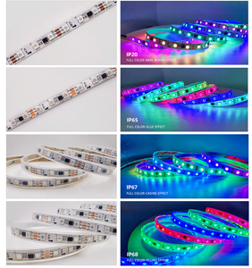 แถบไฟพิกเซล LED ดิจิตอลตั้งโปรแกรมได้แถบไฟ DC12V 30/60LED แถบไฟ LED IP20กันน้ำปรับแต่ง SM16703 Ws2811 - Product Image 4
