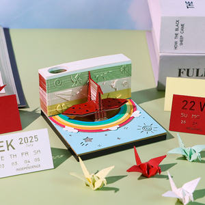 <strong>Paper</strong> Folding Bird <strong>Notepad</strong> <strong>Block</strong> 3D <strong>Paper</strong> <strong>Cube</strong> Notes Weekly Calendar Planner <strong>Notepad</strong> <strong>Paper</strong> <strong>Block</strong> With Gift Box - Product Image 3