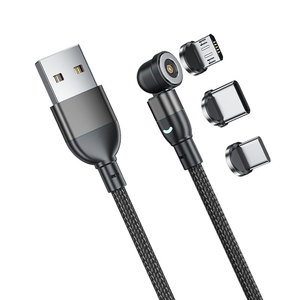 マルチカラー充電ケーブル3 in 1 USBケーブル2.4A急速充電コード (Type-CマイクロUSBIOSポートケーブル付き) 14 Pro 13 15 Mini - Product Image 1