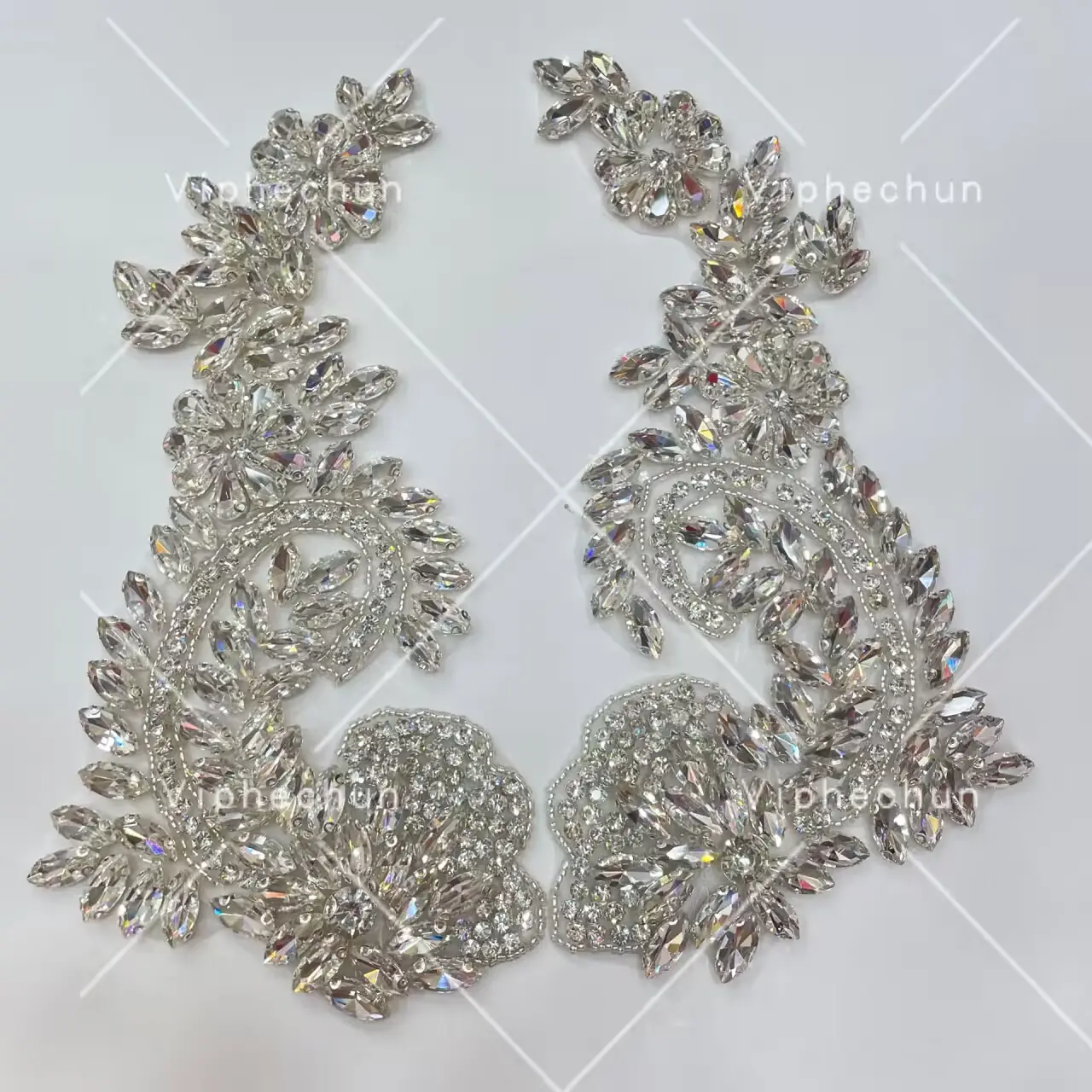 Apliques de faja de boda de cristal para coser perlas de novia vestido corpiño apliques de diamantes de imitación