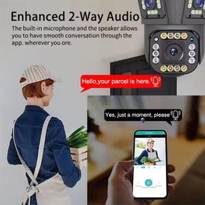 4K al aire libre 4X Zoom óptico Vigilancia WIFI Sistema de cámara de seguridad Cámara de red Ip Tres lentes al aire libre PTZ 360 Cámara CCTV - Product Image 3