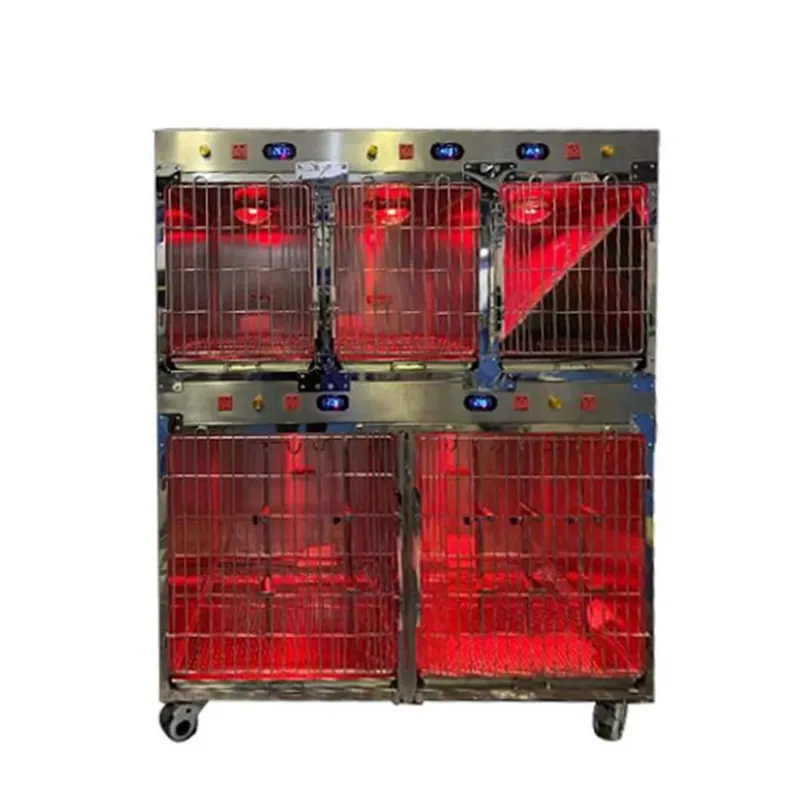 YSVET1500C 304 स्टेनलेस स्टील पशु चिकित्सा क्लिनिक पशु चैम्बर अवरक्त आईसीयू वार्मिंग कुत्ते के पिंजरे कीमत