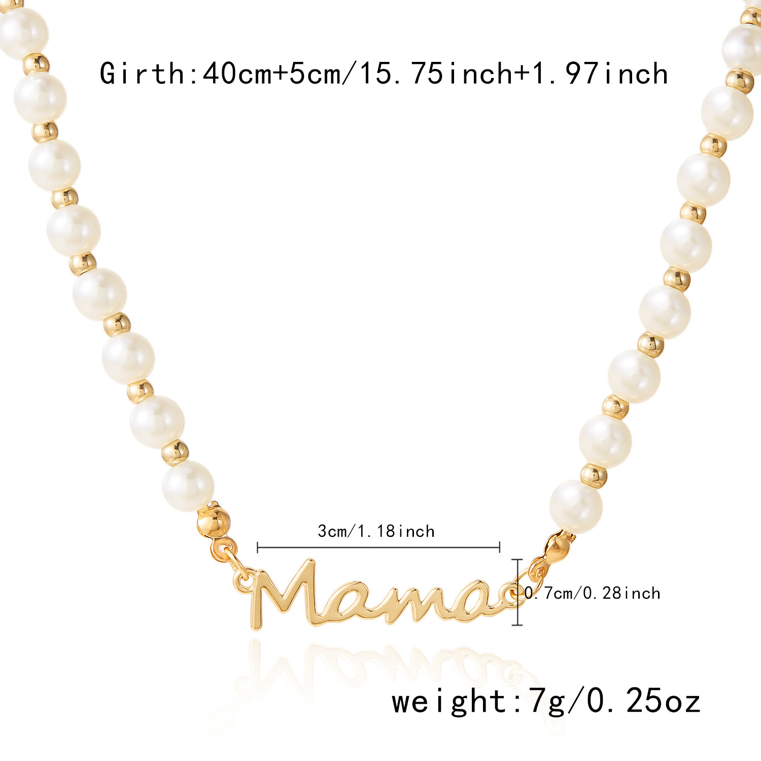 Collana di perle dorate nc25y0004-1-Oro