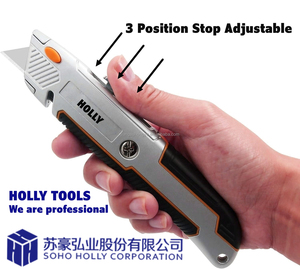 2 in <strong>1</strong> <strong>Multi</strong> Functional Metal Retractable Utility Knife with String <strong>Cutter</strong> Heavy Duty Zinc Alloy Box <strong>Cutter</strong> with <strong>4</strong> Spare Blades