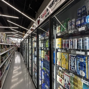 דלת זכוכית מסחרית הליכה בחדר קריר עם טעינה אחורית לסופרמרקט