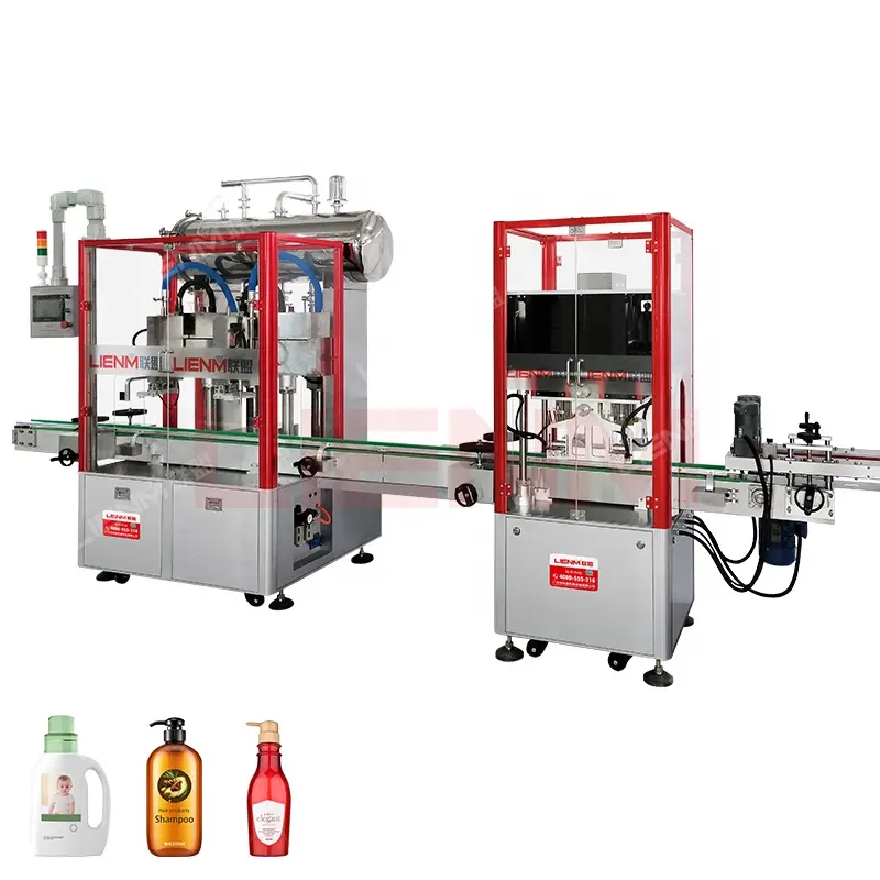 Tipo di tracciamento del pistone Servo a doppia testa linea di produzione di sapone liquido detergente riempitrice automatica per bottiglie automatica