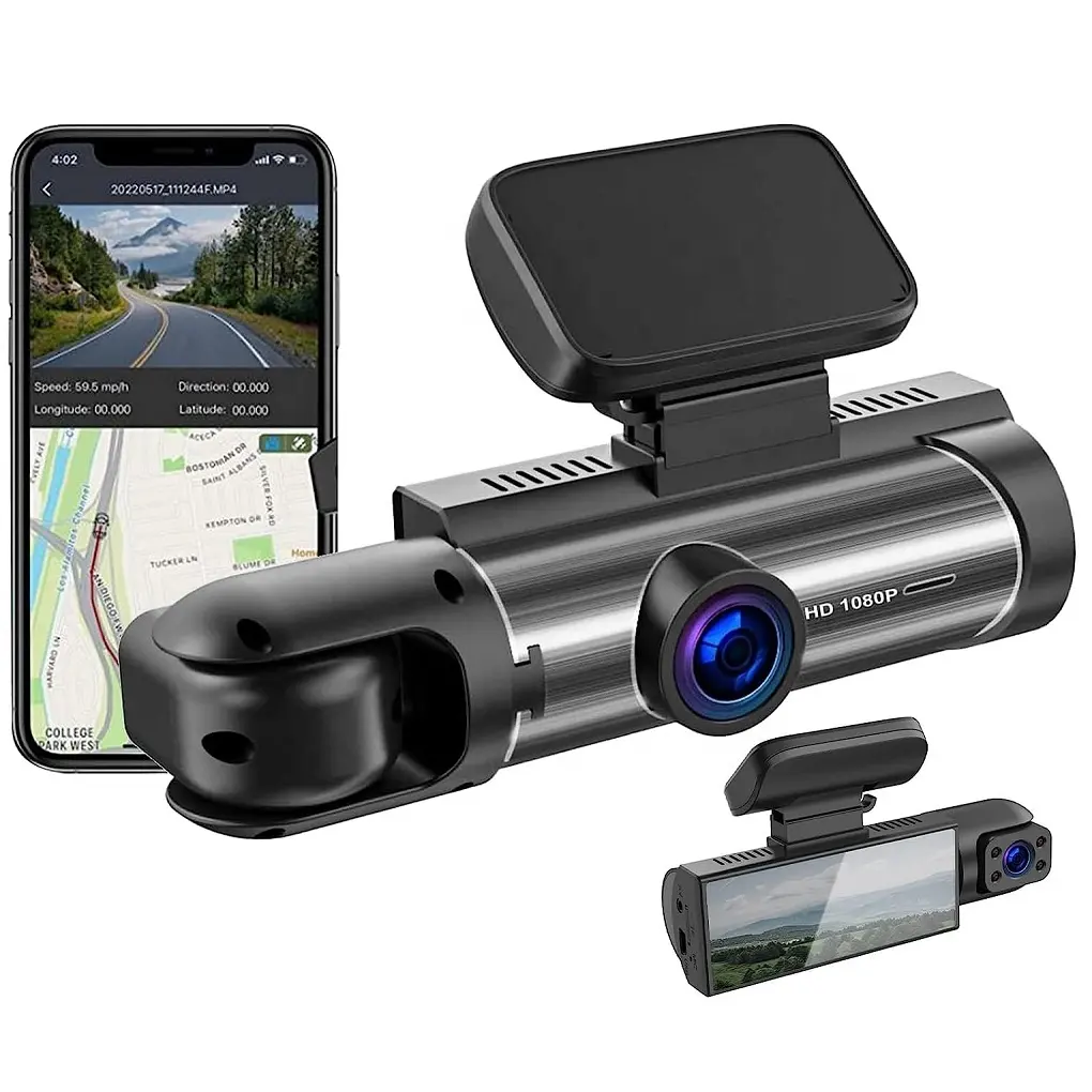 Dual Lens Dash Camera Carro DVR Câmeras Duplas Mini Video Recorder Hidden Frente e vista interior Veículo Dash Cam Gravação 3.16"