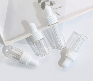 1ml 2ml <strong>3ml</strong> 5ml Small Transparent Skincare Serum Samples <strong>Bottle</strong> Glass <strong>Dropper</strong> <strong>Bottle</strong> with White Rubber <strong>Dropper</strong> - Product Image 2