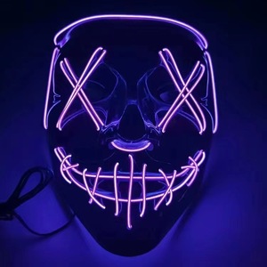 ハロウィンLEDコールドライト小道具スクリプト狼男キルパーティージャンプ潮プレイVフェイス新ダブルカラーライトマスク