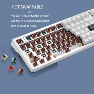 Teclado RGB de ordenador multifuncional blanco Hexgears E4 Pro con interruptor Kailh - Product Image 5