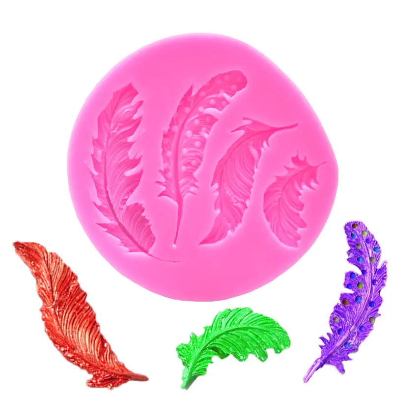 Feather Silicone Fondant Mold DIY Handmade Baking Tools for Fondant Chocolate Candy Cake Decoration Polymer Clay and Crafting