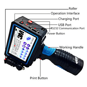 Macchina di codifica a getto d'inchiostro manuale portatile a 600dpi con Touchscreen 1 anno stampante Tij per la stampa di etichette con codice a barre data - Product Image 6