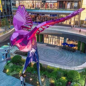 Phim hoạt hình lớn bay chim thép không gỉ màu điêu khắc đô thị ngoài trời Plaza khách sạn tùy chỉnh - Product Image 4