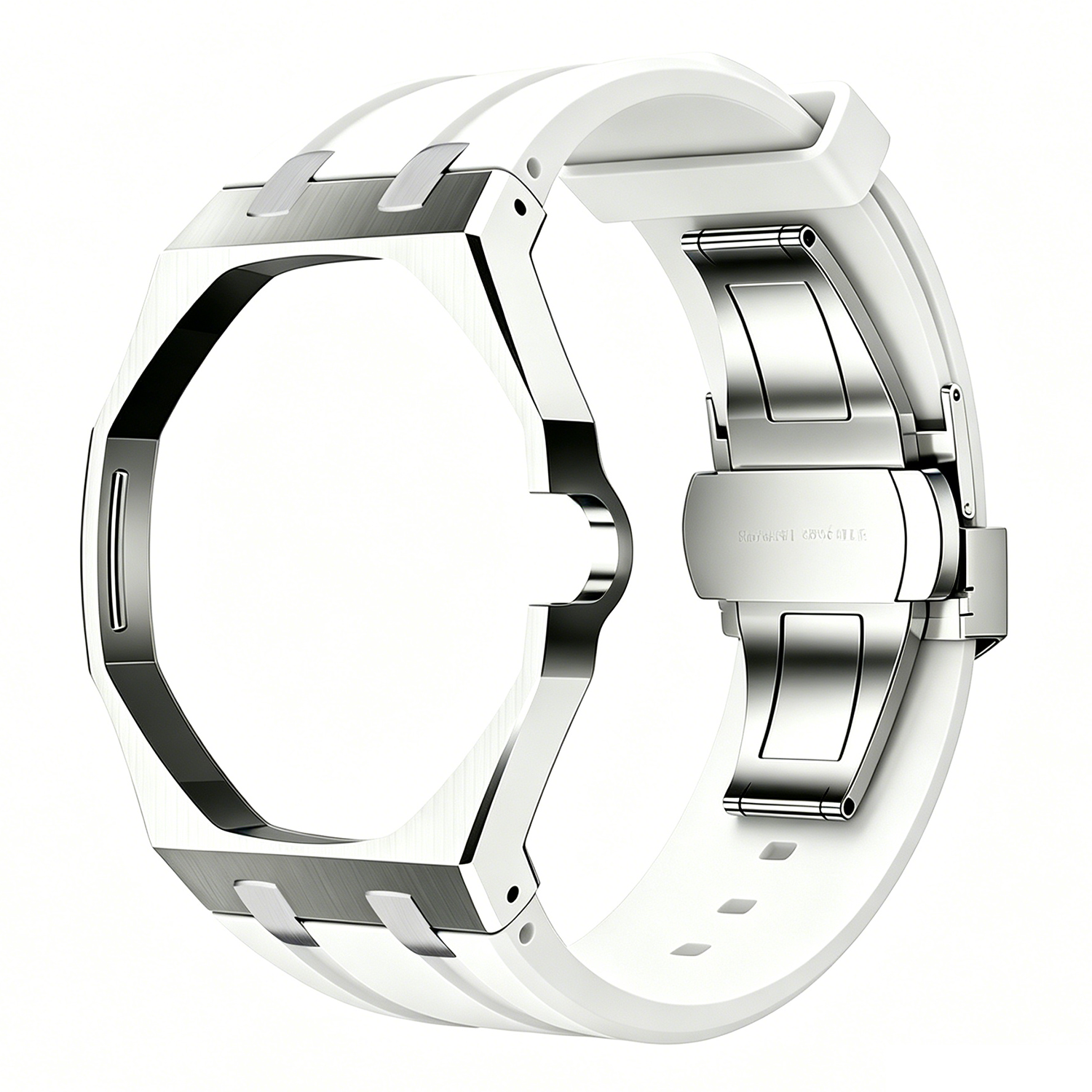 Silver- white -3 o clock crown
