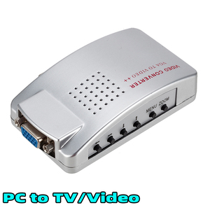 Fjgear VGA a AV RCA convertidor PC a TV Video convertidor VGA entrada RCA compuesto S-Video VGA adaptador de salida