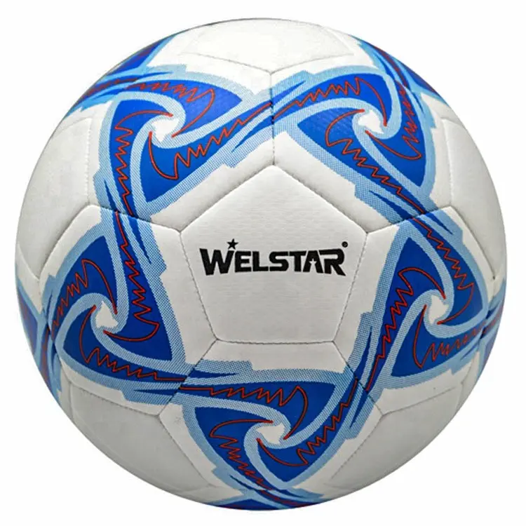 Welstar-Balón de fútbol personalizado de cuero PVC, talla 5, logo deportivo, 5 #4 #3 #