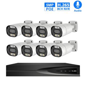 <span class=keywords><strong>4</strong></span>*5MP POE H.265 Sistema de Vigilância CCTV com Visão Noturna Metal Shell HDD Armazenamento De Dados usando <span class=keywords><strong>Sensor</strong></span> CMOS