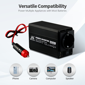 200W改进型正弦波直流至交流逆变器，12V/24v输入，220V输出，用于太阳能系统的汽车和家用电源逆变器，50/60Hz