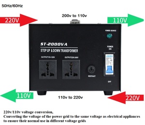 220 a 110 trasformatore convertitore di tensione passo su e giù trasformatore dotato di protezione di sovraccarico 50/60Hz