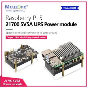 Ahududu Pi 5 - 21700 5V5A UPS güç modülü, PD müzakere fonksiyonu ile çıkış USB-C özel