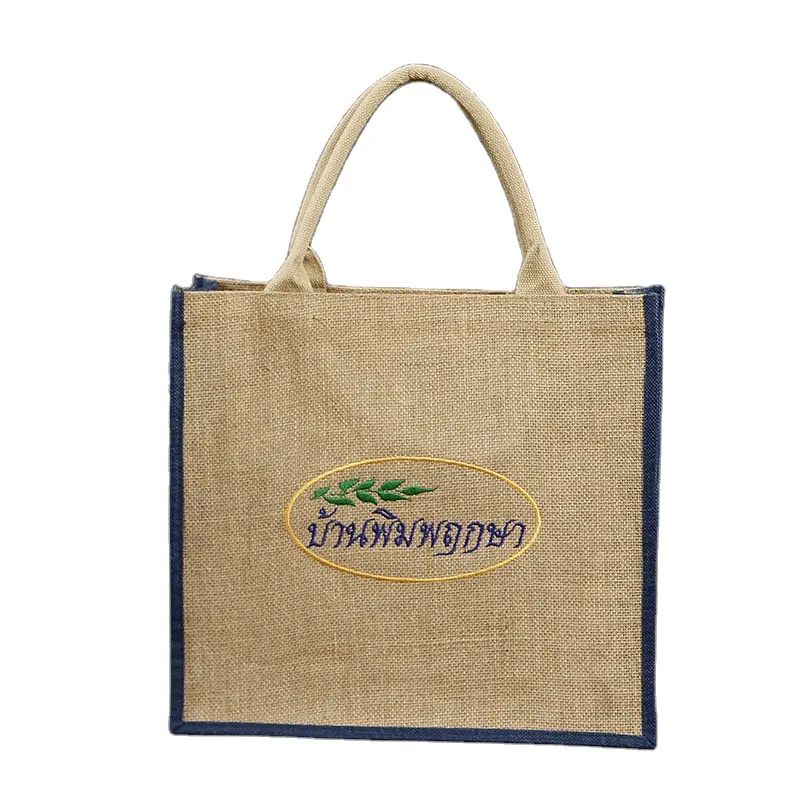 high grade Best Selling Accept Custom Size Logo Print Plain Burlap jute tote bag for Embroidery DIY Art Craft