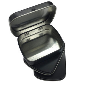 批发小矩形铰链黑色金属锡罐工艺品包装 - Product Image 1