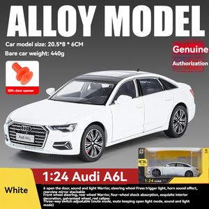 本物のライセンスダイキャストモデル車1:24合金モデル車Aodi A6ドアオープンデコレーションディスプレイ金属玩具車モデル - Product Image 5