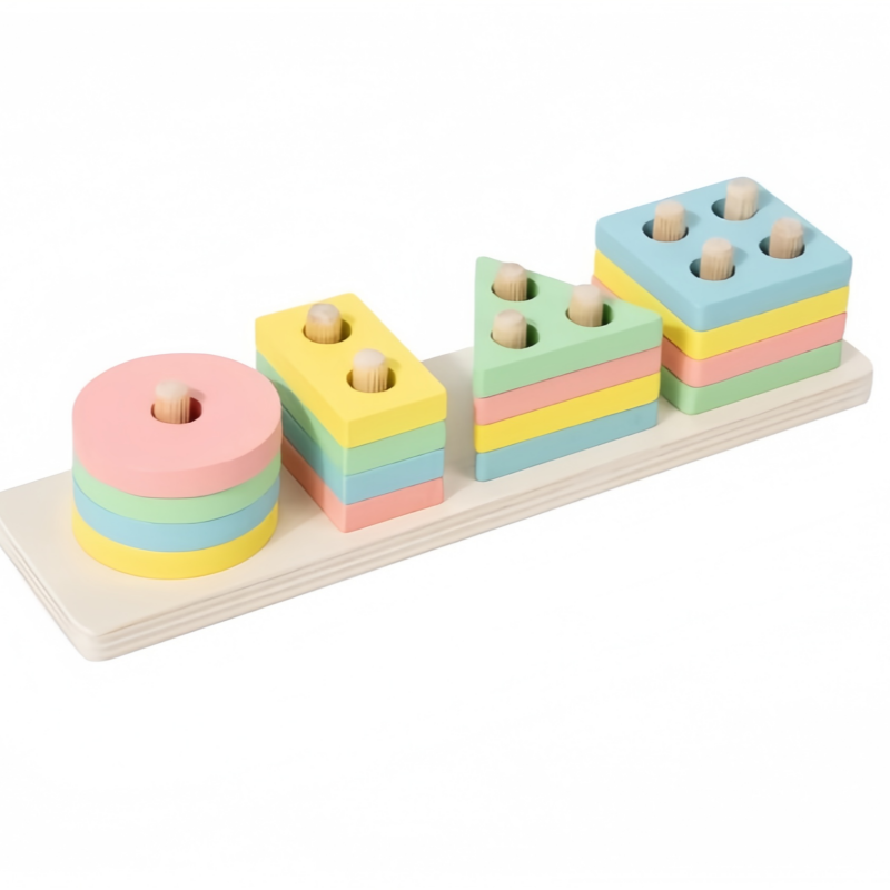 Quatre ensembles de colonnes couleur macaron.