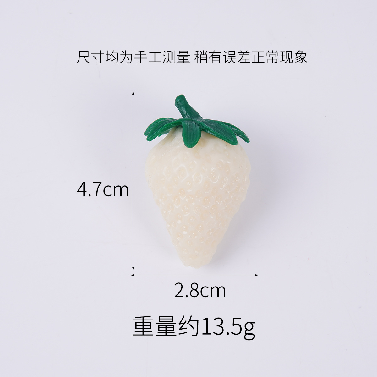 Pure white strawberries - dark green leaves (no clasp)