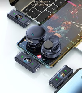 Một Hai Dài Phạm Vi Ngoài Trời Magnetic Không Dây Lavalier <span class=keywords><strong>Microphone</strong></span> Với Kỹ Thuật Số Pin Hiển Thị Ngăn Loại C Kết Nối - Product Image 3