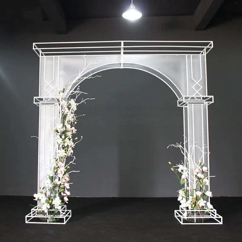 Arco de película transparente de PVC para decoración de bodas, arco de hierro forjado para escenario