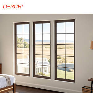 DERCHI NFRC AS2047 büyük görünüm kat tavan pencere kemer alüminyum çerçeve sabit cam pencereler kasırga darbe resim windows - Product Image 3