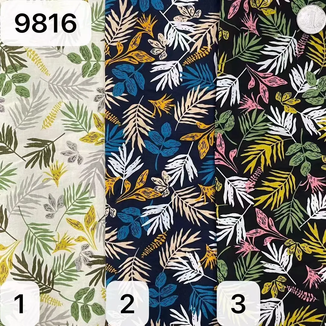 Khn-tela de rayón 100%, tejido tropical con estampado de flor de coco Hawaiano para vestido de mujer, ropa