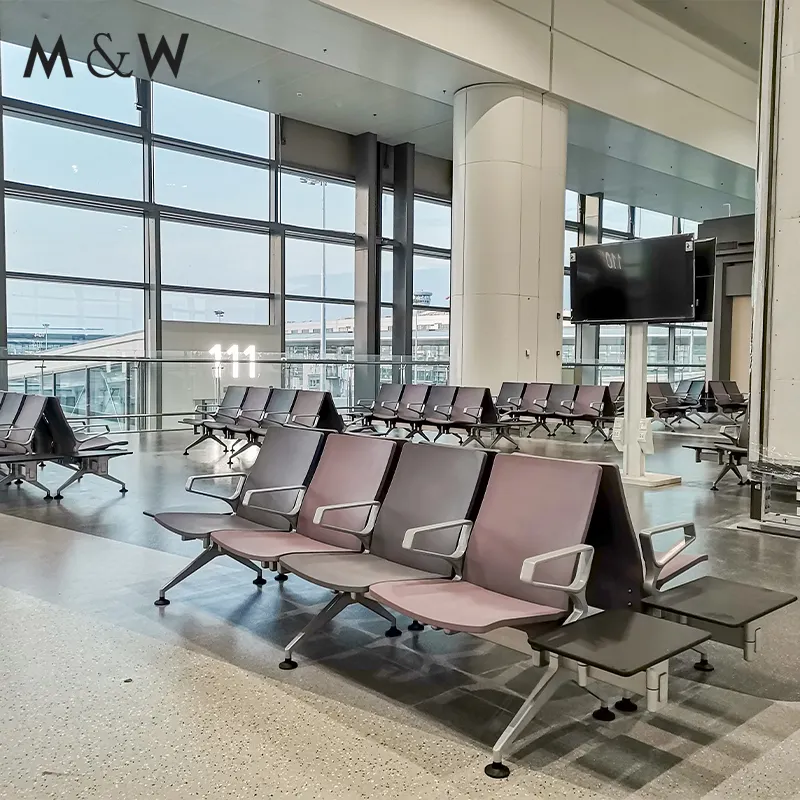Poltrona M & W struttura in metallo 3 posti guest aeroporto ospedale in attesa sedile in acciaio inox relax stazione degli autobus aeroporto divano
